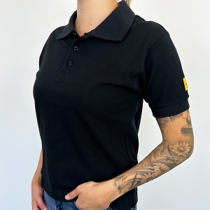 ESD Polo shirt unisex model short sleeve BLACK