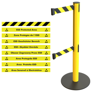 BAR-95/2 Belt barrier with 2-fold autom. 3 m retractor