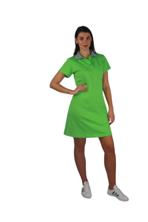 Work dress with collar, short sleeve, LIME