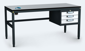 ESD Pracovní stůl ALGERS - 745 – 985 x 1600 x 800 - 3 zásuvky