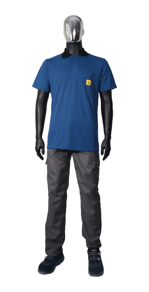 ESD men´s polo shirt with short sleeves and pocket, material TS16