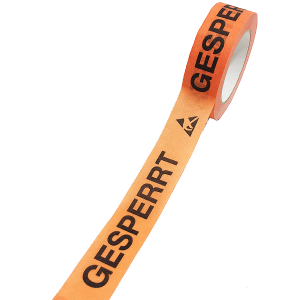 Paper adhesive tape with ESD symbol + text "PROHIBITED" 38 mm x 50 m