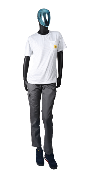 ESD men T-shirt with short sleeves and pocket, material PS21