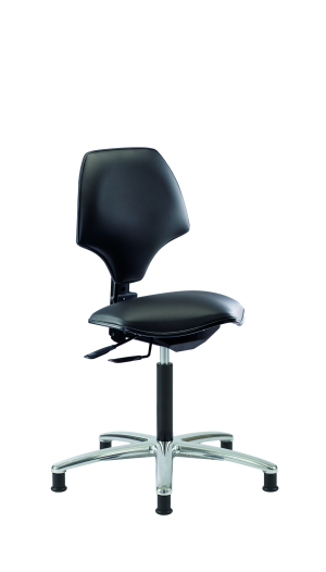 ESD židle Nuvoletta s výškou 62–87 cm, antistatickým potahem, hybridním sedákem a reverzní opěrkou – vhodná do EPA prostředí dle normy IEC 61340-5-1.